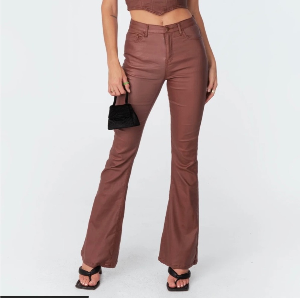 Edikted Faux Leather Jeans